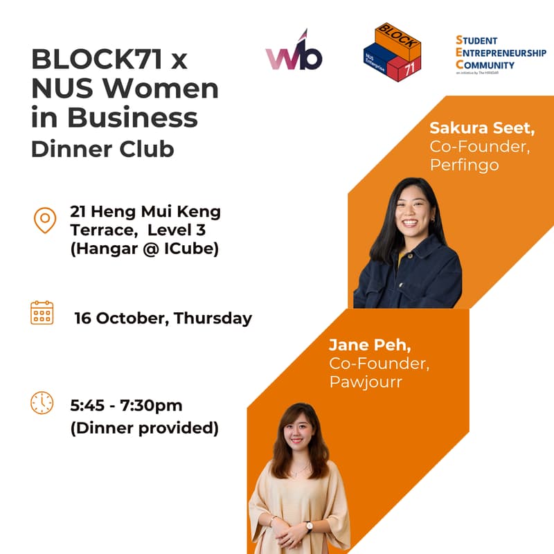 Cover Image for BLOCK71 x NUS Women in Business: Dinner Club