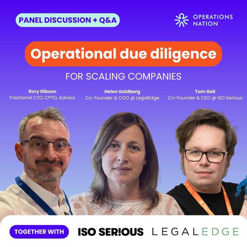 Cover Image for Operational due diligence for scaling companies: legal, compliance & tech