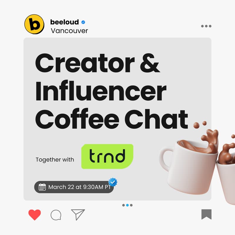 Cover Image for Vancouver Creators and Influencers Coffee Chat, Network, & Collab