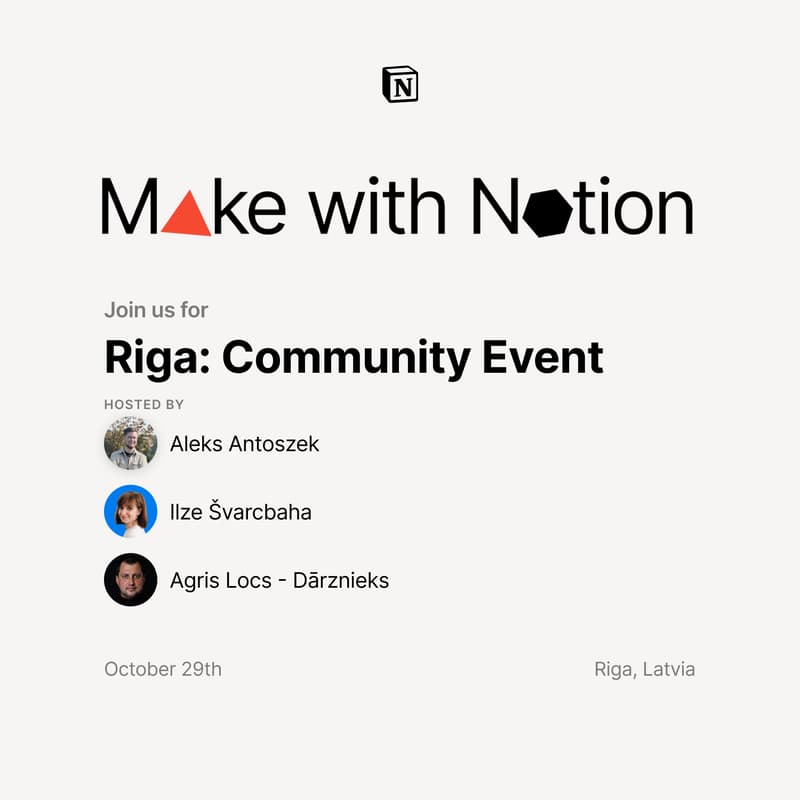 Cover Image for Beyond Make with Notion: Riga