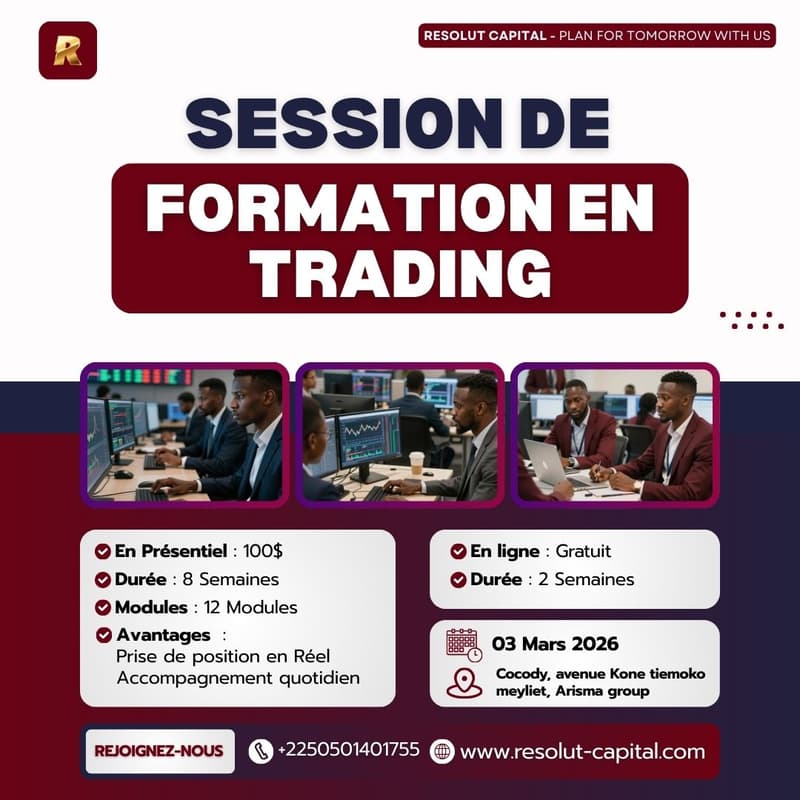 Image de couverture pour INSCRIPTION FORMATION TRADING / Côte d'ivoire