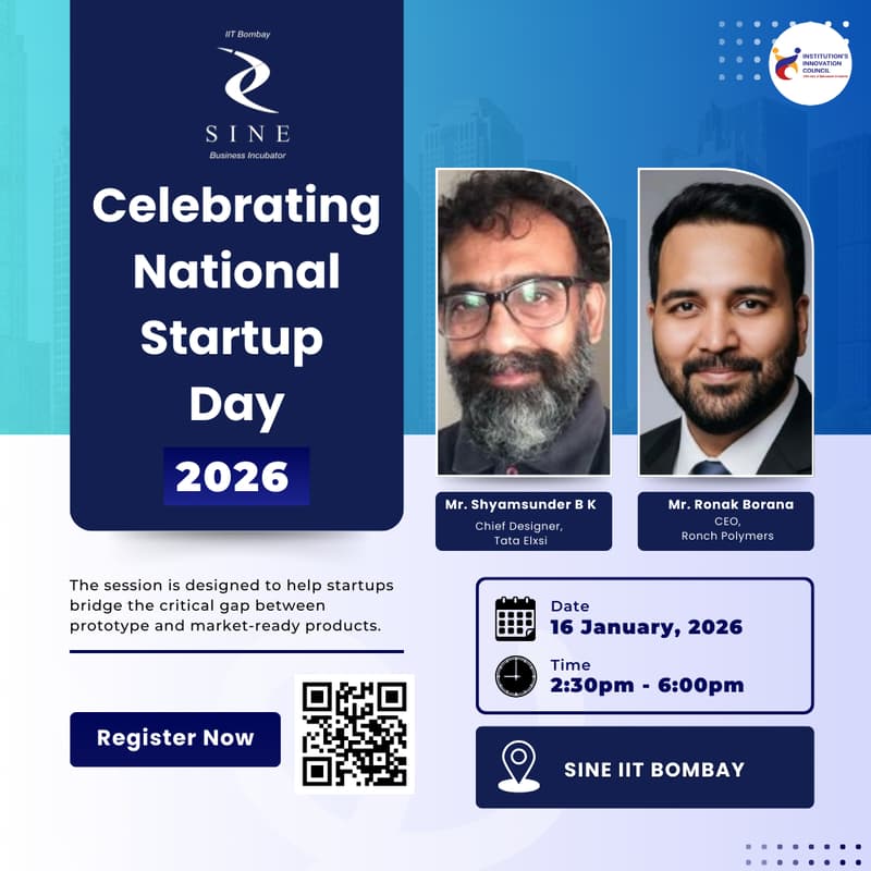 Cover Image for National Startup Day at SINE IIT Bombay