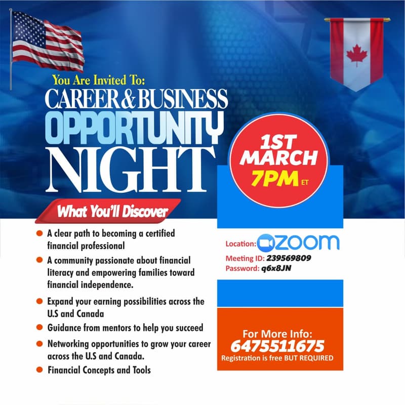 Cover Image for CAREER & BUSINESS OPPORTUNITY NIGHT