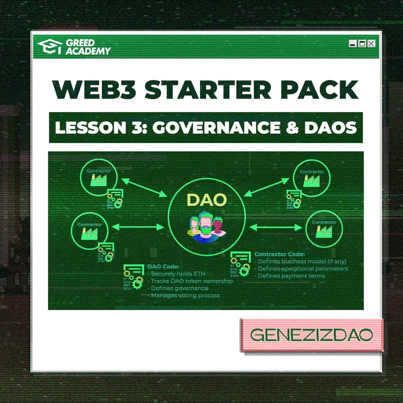 Cover Image for Web3 Starter Pack - Lesson 3: Governance & DAOs