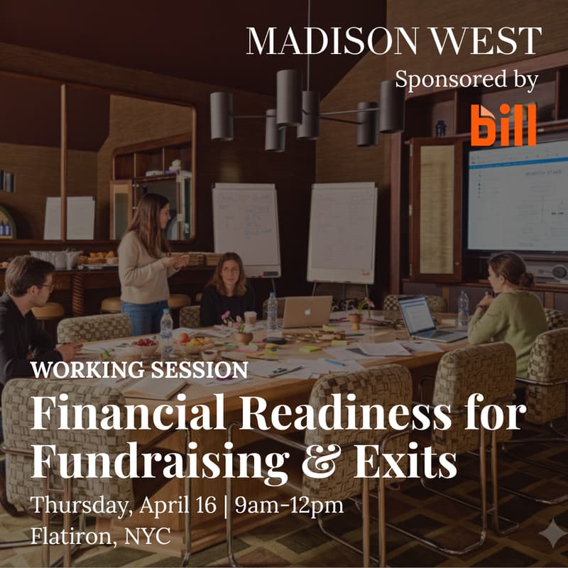 Cover Image for Workshop: Financial Readiness for Fundraising & Exits