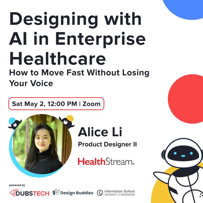 Cover Image for Design with AI in Enterprise Healthcare - Alice Li, HealthStream