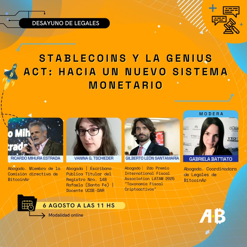Cover Image for ☕️ Desayuno de Legales: “Stablecoins y la GENIUS Act: hacia un nuevo sistema monetario”