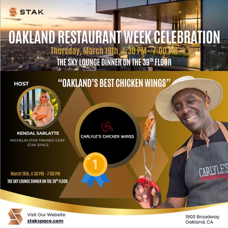 Cover Image for Oakland Resturant Week Celebration: VIP Dinner on The 39th Floor Sky Lounge