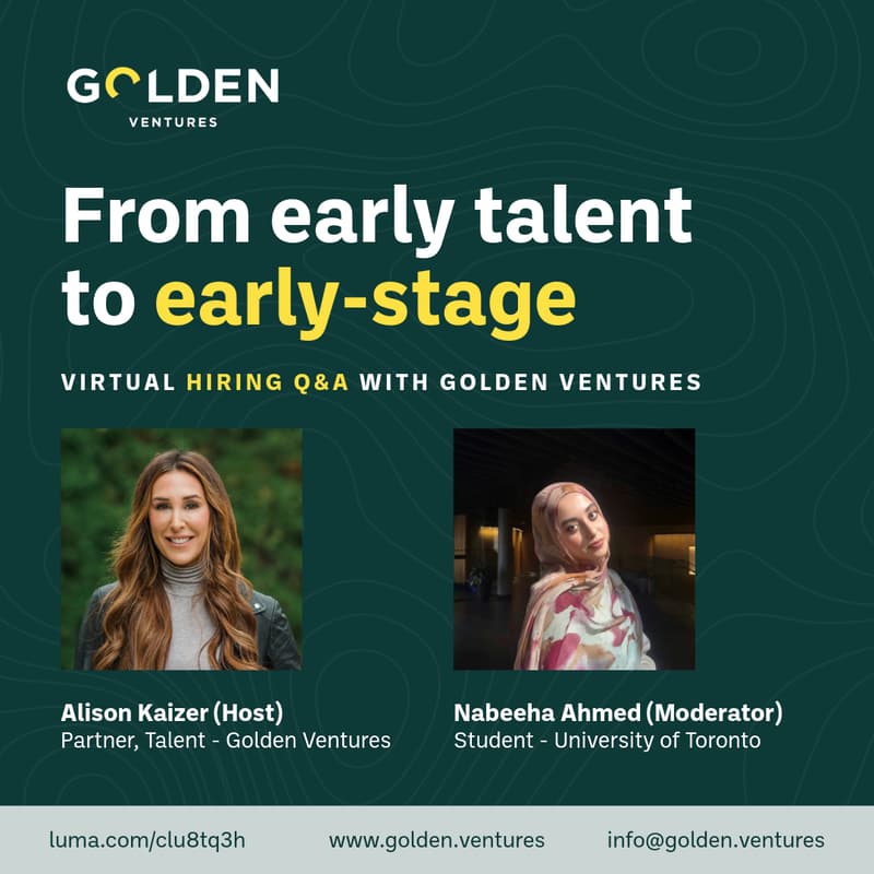 Cover Image for From early talent to early-stage: Virtual hiring Q&A with Golden Ventures