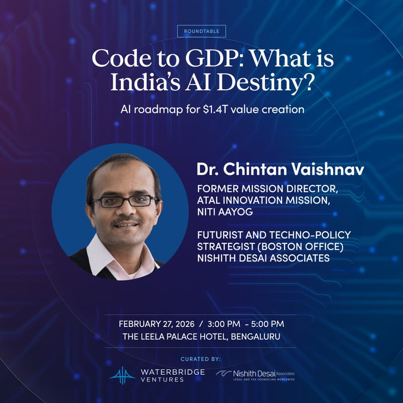 Cover Image for Code to GDP: AI's [ROI]le in India's destiny • WaterBridge Ventures Office, BLR