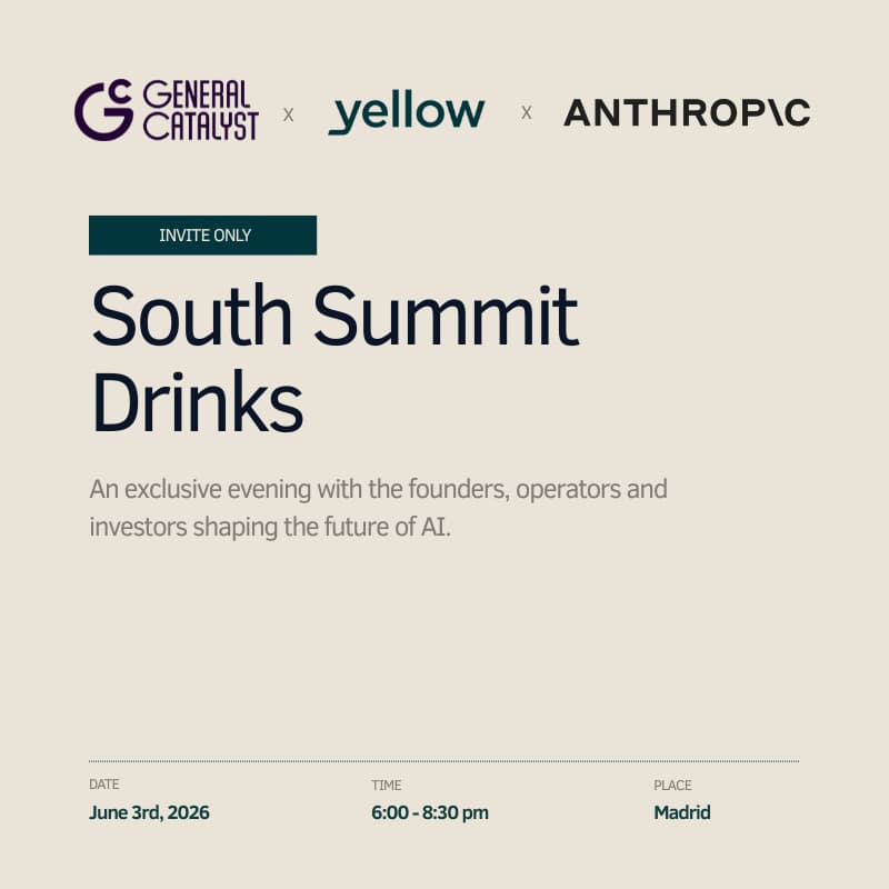 Cover Image for General Catalyst x Yellow x Anthropic - South Summit Drinks