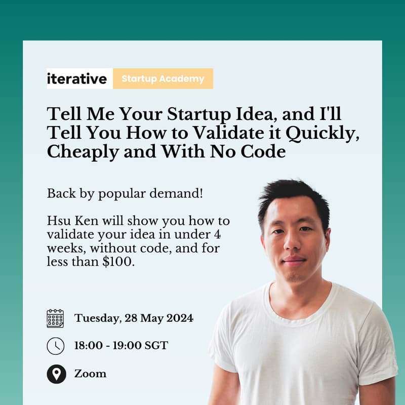Cover Image for Tell Me Your Startup Idea, and I'll Tell You How to Validate it Quickly, Cheaply and with No Code