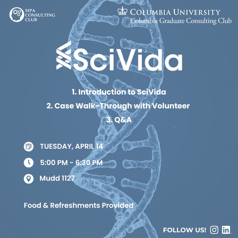 Cover Image for SciVida Info Session + Case Interview Workshop