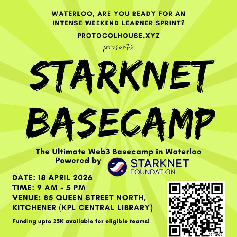 Cover Image for 🚀 Starknet Basecamp — Waterloo Builder Sprint (1-Day Intensive)