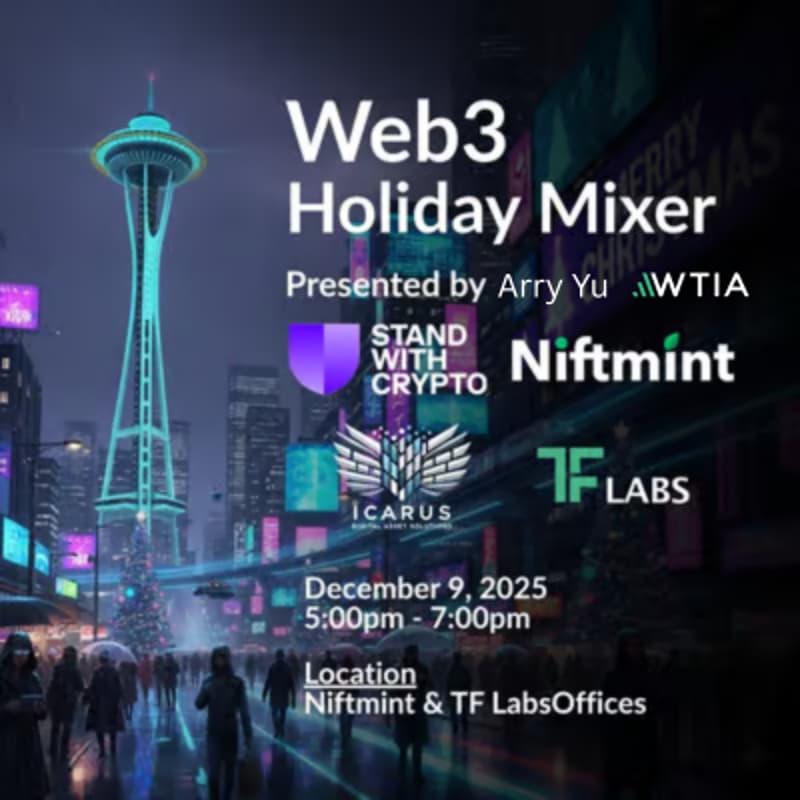 Cover Image for Holiday Mixer with Seattle Stand W Crypto Highlighting Small Biz's