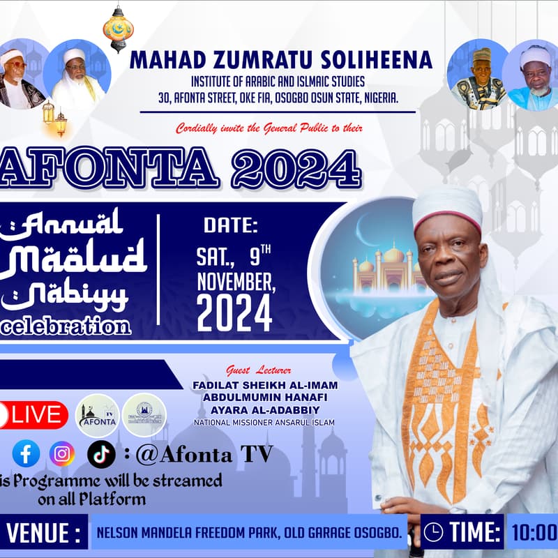 Cover Image for ANNUAL MAOLUD NABIYY AFONTA 2024