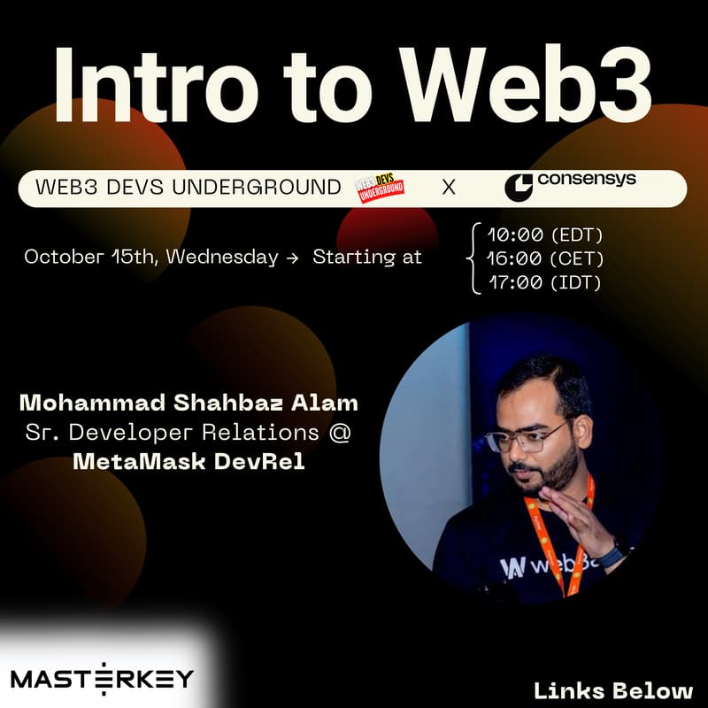 Cover Image for Online Webinar #12: Intro to web3 with MetaMask DevRel