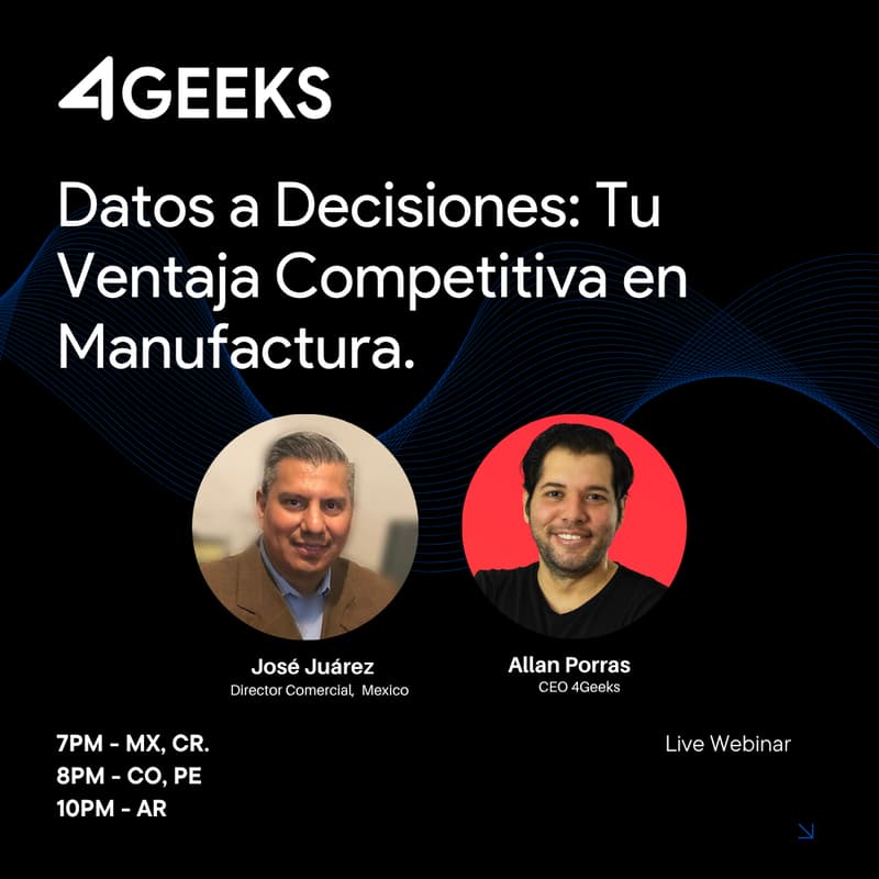 Cover Image for [Webinar] De Datos Inútiles a Decisiones Inteligentes: Tu Ventaja Competitiva Manufacturera
