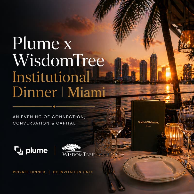 Cover Image for Plume & WisdomTree Institutional Dinner | Consensus Miami
