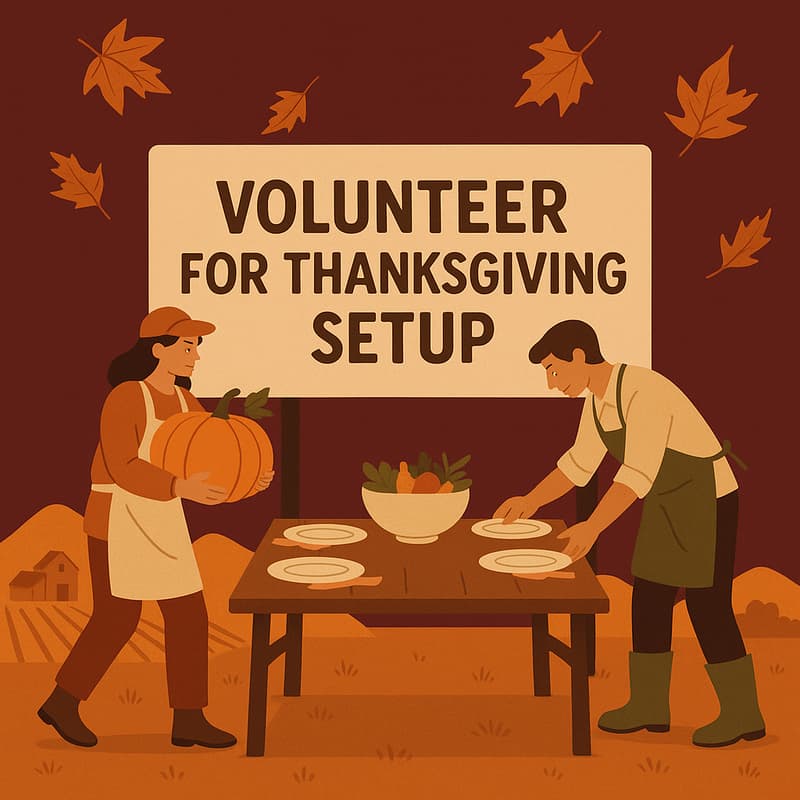 Cover Image for Volunteer Day at Synergos Farms – Thanksgiving Dinner Setup