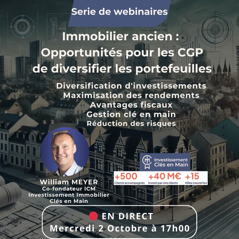 Image de couverture pour Immobilier ancien : Opportunités pour les CGP de diversifier les portefeuilles