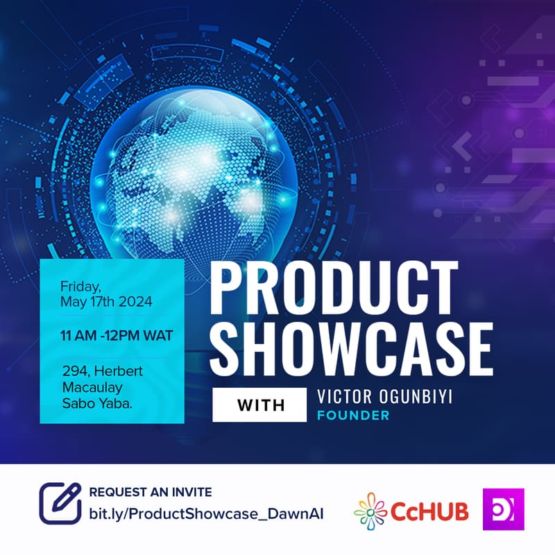 Cover Image for Product Showcase:       CcHUB X DAWN AI STUDY