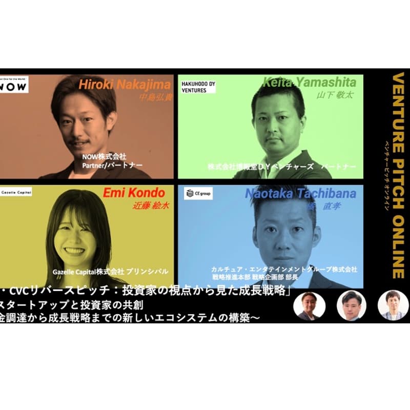 「VC・CVCリバースピッチ：投資家の視点から見た成長戦略」のカバー画像