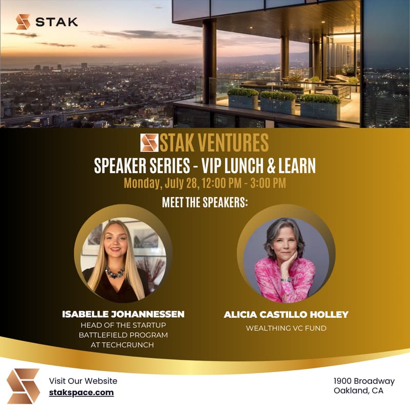 Cover Image for STAK VENTURES: Speaker Series - VIP Lunch & Learn with Isabelle Johannessen and Alicia Castillo Holley