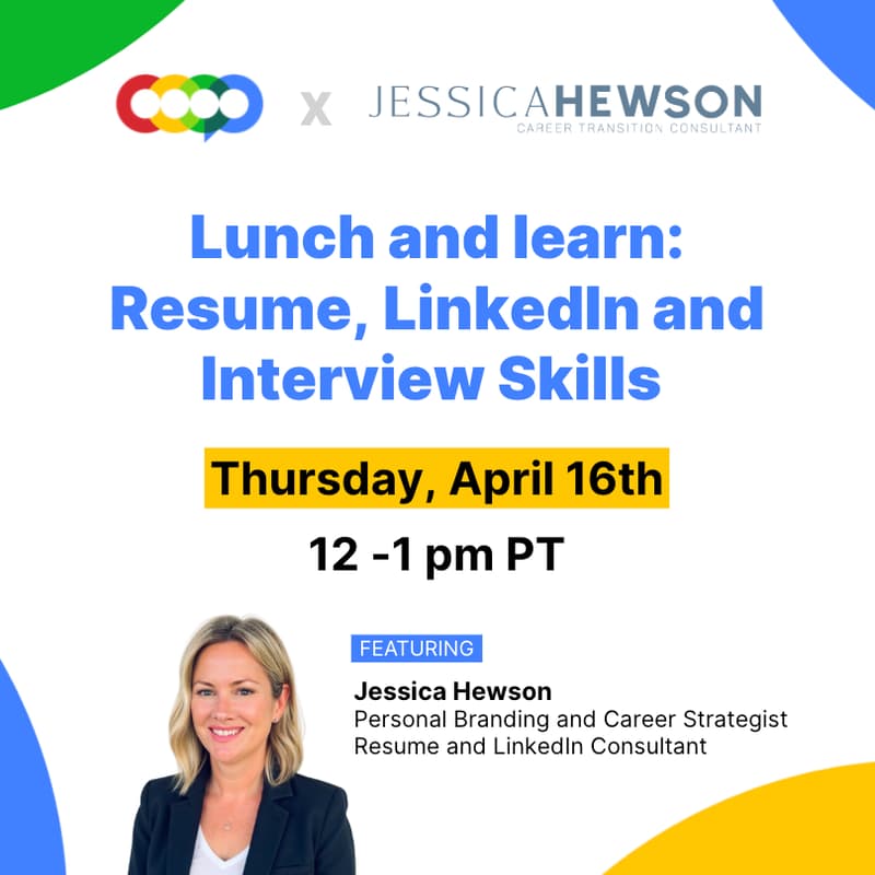 Cover Image for Resume,LinkedIn & Interview Skills                                 Lunch & Learn with Jessica Hewson