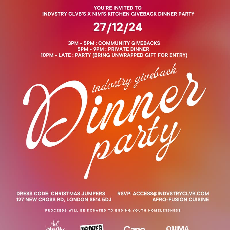 Cover Image for INDVSTRY CLVB GIVEBACK DINNER PARTY