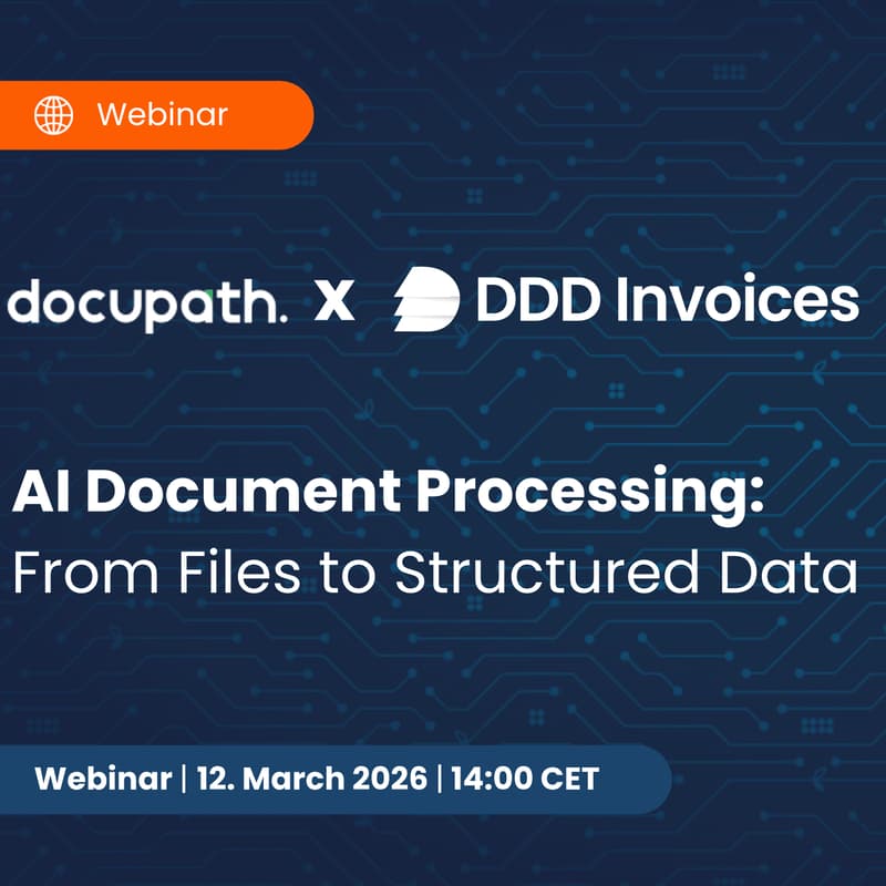 Cover Image for AI Document Processing: From Files to Structured Data. Docupath X DDD Invoices
