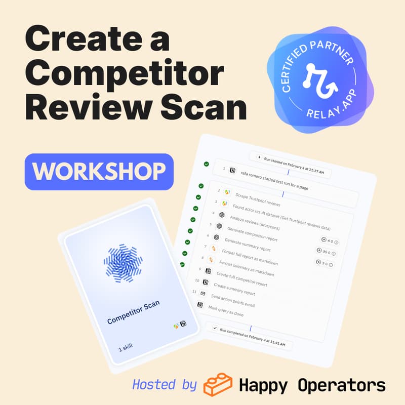 Cover Image for Build with me: Create an automated Competitor Scan