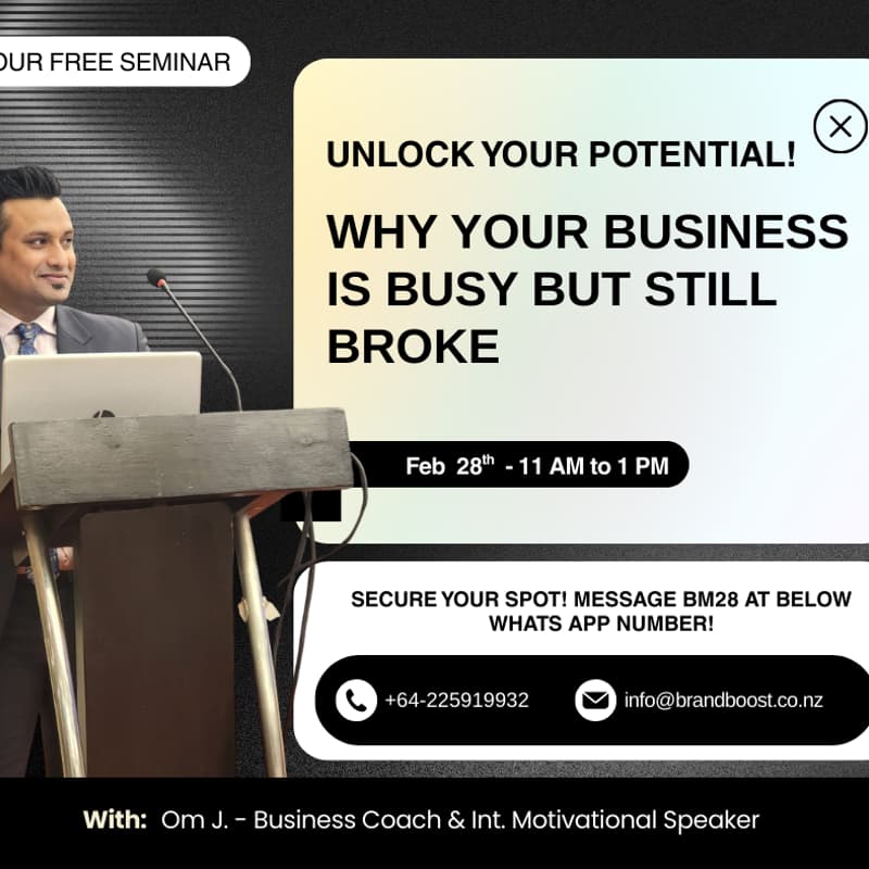 Cover Image for Unlock Your Potential! Free Webinar with Om J The Business Coach NZ