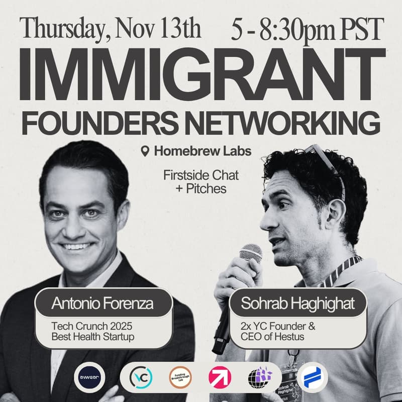 Cover Image for Immigrant Founders Networking: TechCrunch 2025 Best Health Startup & 2X YC Founder