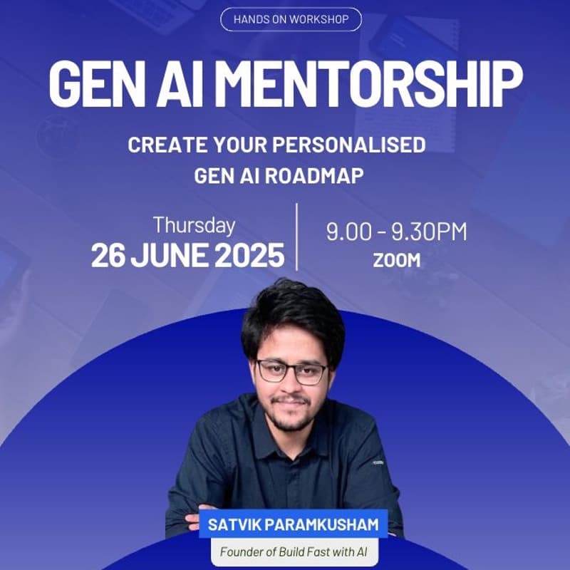 Cover Image for Gen AI Mentorship Session with Satvik 🚀