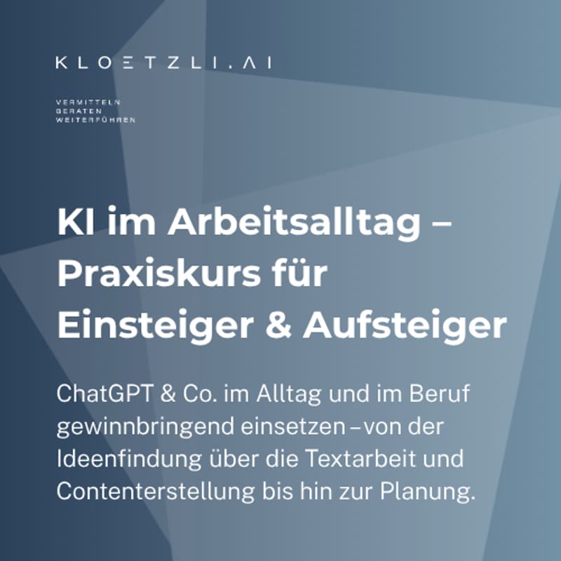 Cover Image for KI im Arbeitsalltag – Praxiskurs für Einsteiger & Aufsteiger