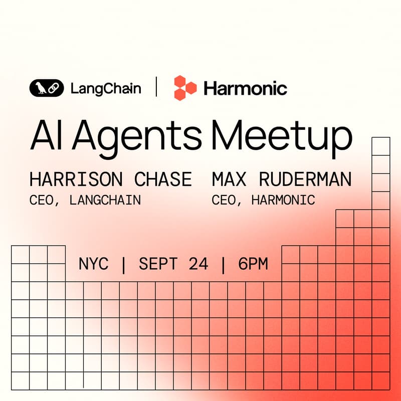 Cover Image for AI Agents Meetup: LangChain + Harmonic