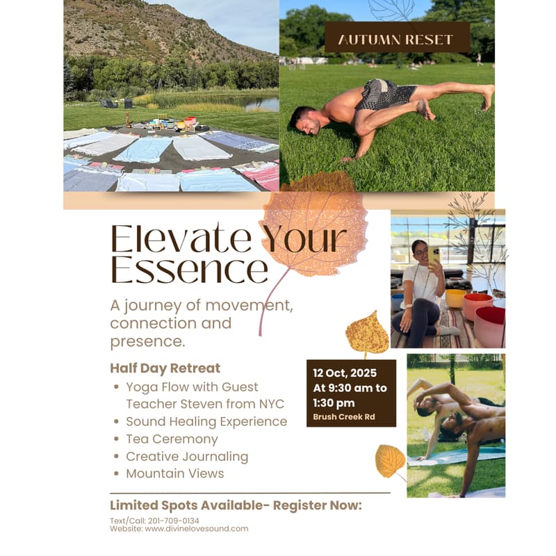 Cover Image for Half-Day: Fall Wellness Retreat in Aspen — Yoga & Sound Healing