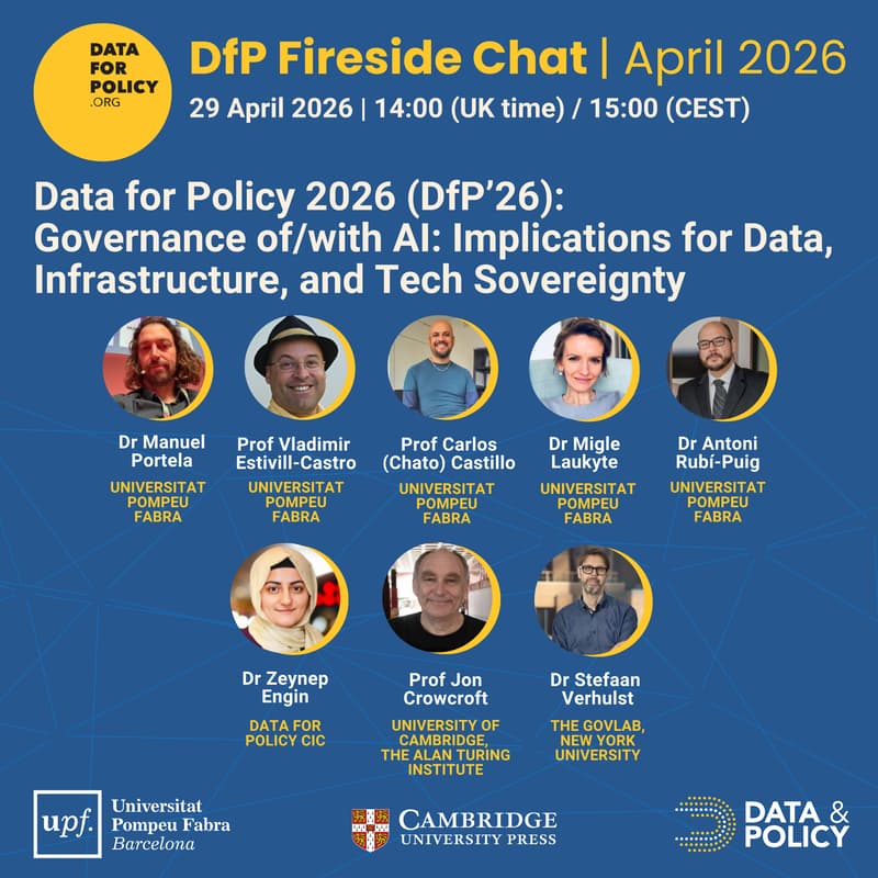 Cover Image for Data for Policy Fireside Chat:Governance of/with AI: Implications for Data, Infrastructure, and Tech Sovereignty