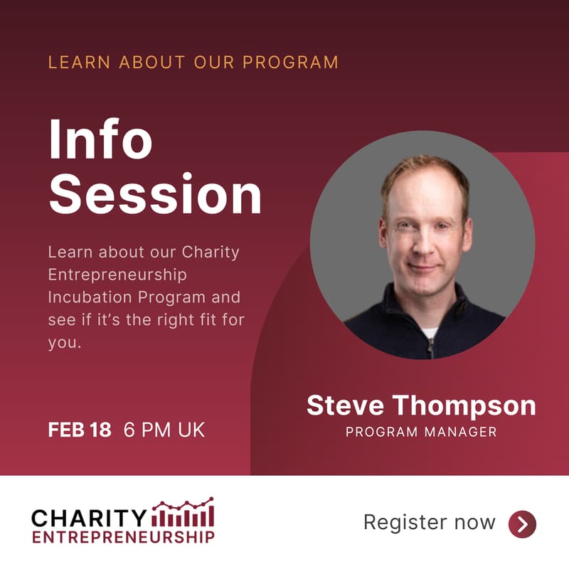 Cover Image for Info Session: Charity Entrepreneurship Incubation Program