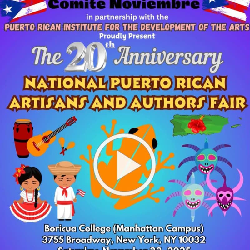 Cover Image for Comite Noviembre & PRIDA present: The 2025 National Puerto Rican Artisans and Authors Fair