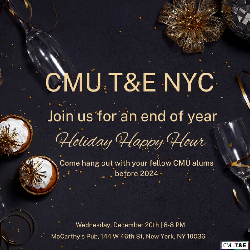 Cover Image for CMU T&E NYC: End of Year Happy Hour Dec 20th, 6-8 PM