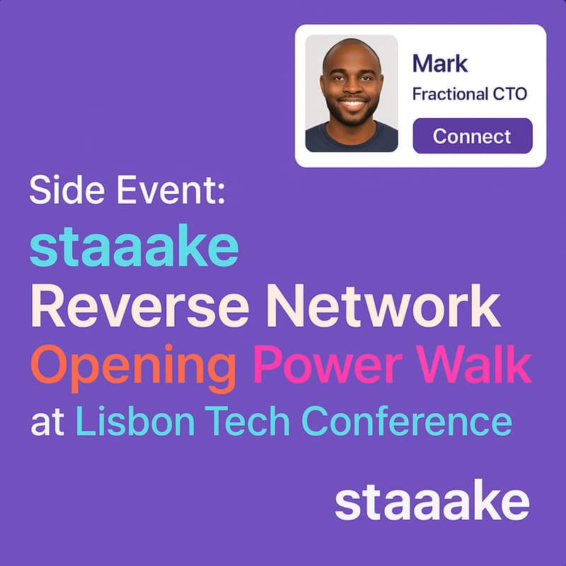 Cover Image for Side Event: staaake Reverse Network Opening Power Walk at Lisbon AI/Tech Conference