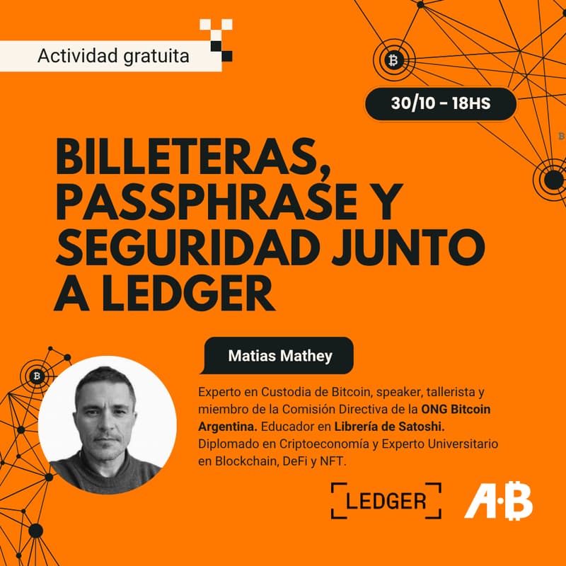 Cover Image for Webinar gratuito sobre Billeteras, Passphrase y Seguridad junto a Ledger