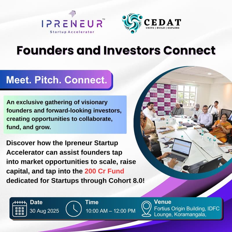 Cover Image for FIC - Founders & Investors Connect By Ipreneur & CEDAT