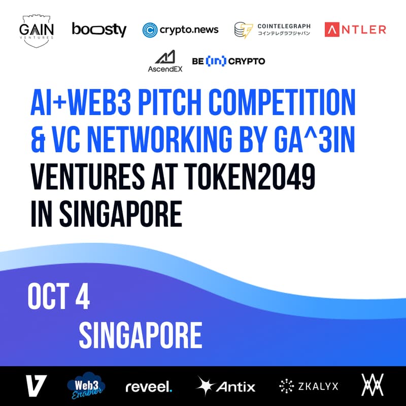 Cover Image for $44,000 AI + Web3 Pitch Competition & VC networking by Ga^3in Ventures х Boosty Labs in Singapore