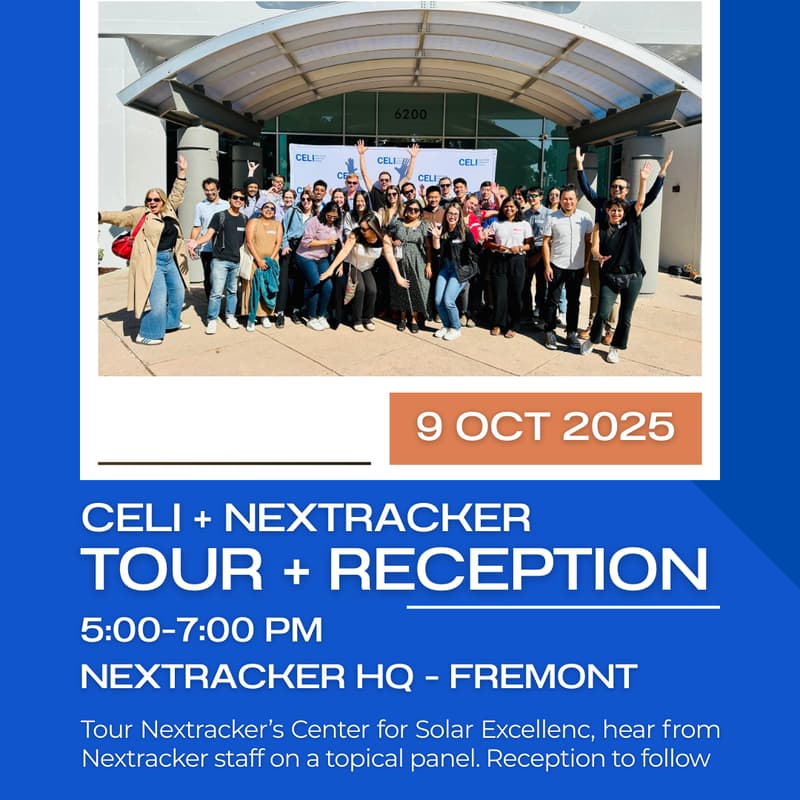 Cover Image for CELI + Nextracker Solar Tour, Panel, & Happy Hour Mixer
