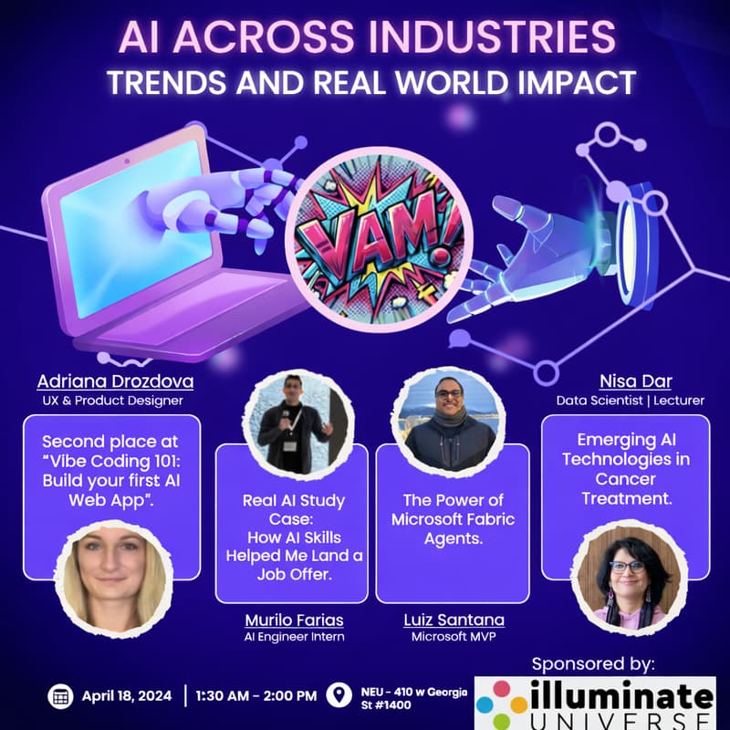 Cover Image for Vancouver AI Meetup (VAM!) - AI Across Industries: Trends and Real World Impact