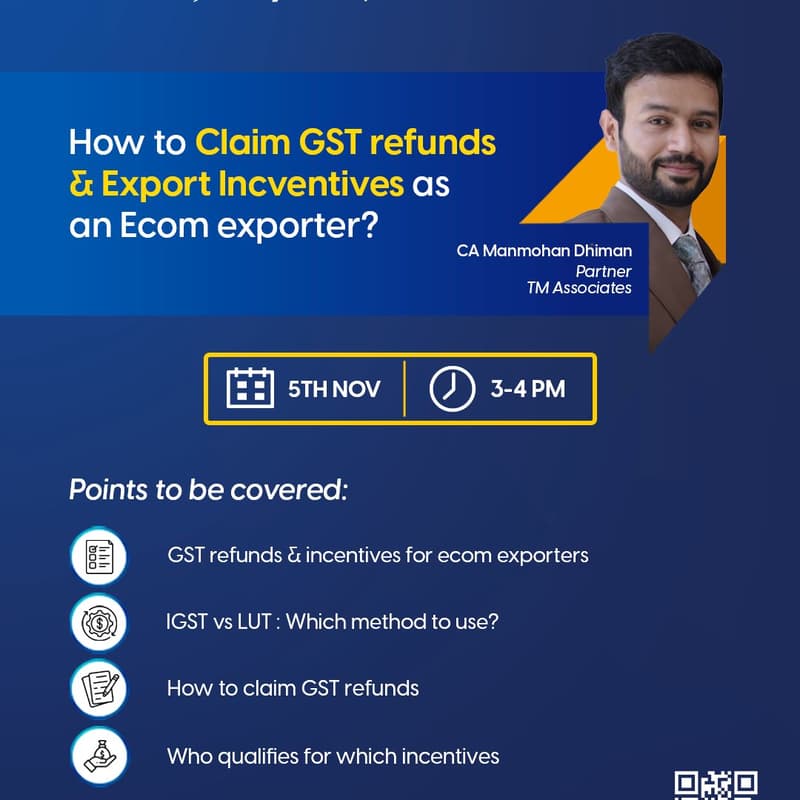 Cover Image for How to Claim GST refunds & Export Incentives as an E-commerce exporter?