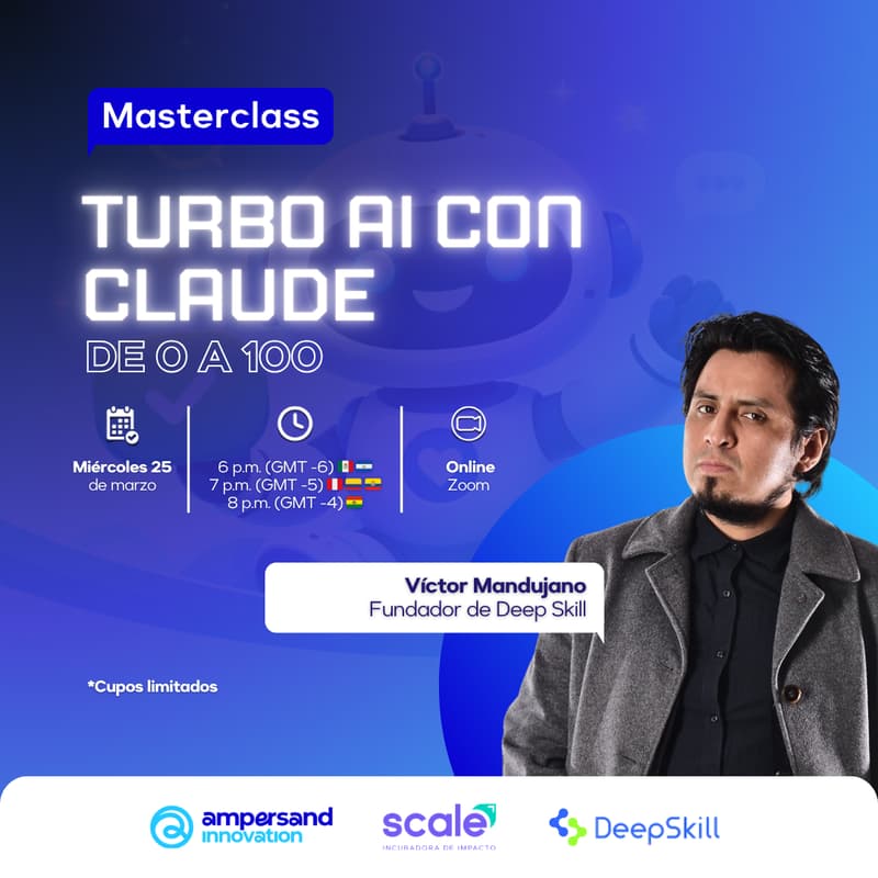 Cover Image for Masterclass: Turbo AI con Claude, de 0 a 100